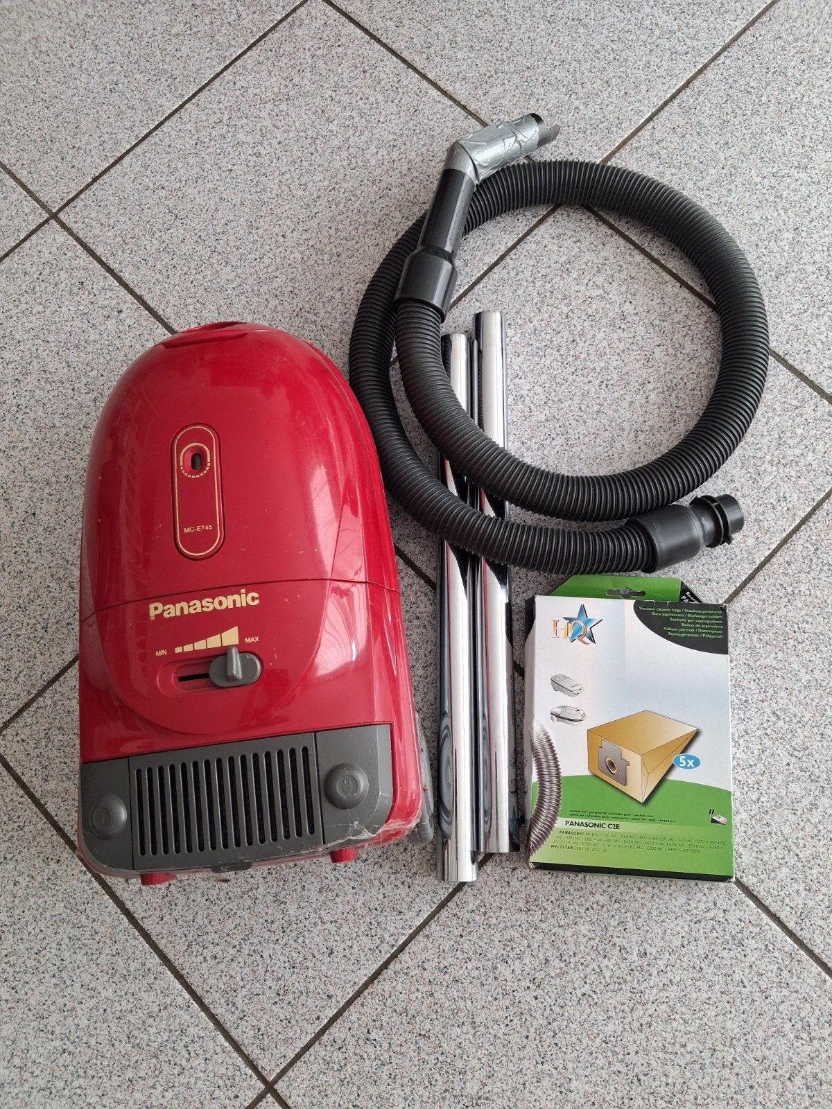 Panasonic MC-E745 stofzuiger - motorisch goed voor onderdele, Inclusief accessoires, Gebruikt, Sledestofzuiger, Ophalen