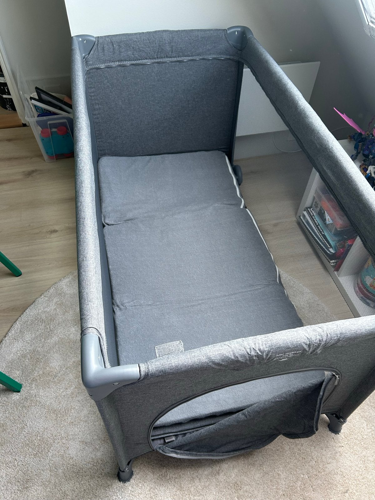 Prénatal Campingbed Luxe - Grijs Reisbedje met Matras, Ophalen, Zo goed als nieuw, Reisbedje