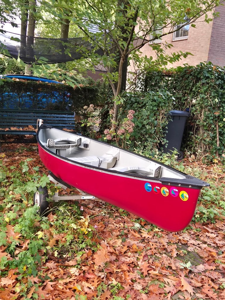 Canadese kano Pelican 14.6 DLX luxe uitvoering zeer mooi, Watersport en Boten, Ophalen, Gebruikt, Canadese kano of Open kano, Met peddels