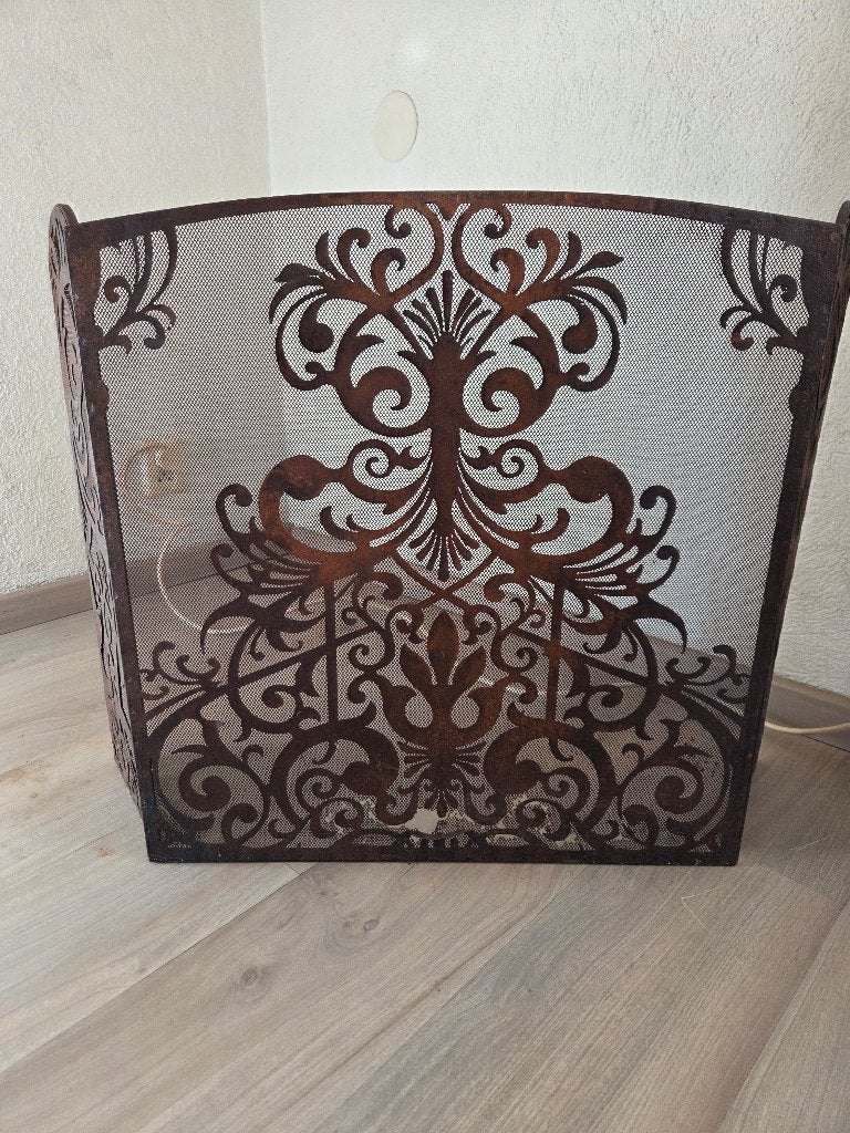 Brocante haardscherm, Ophalen of Verzenden, Gebruikt, Vrijstaande haard, Houthaard