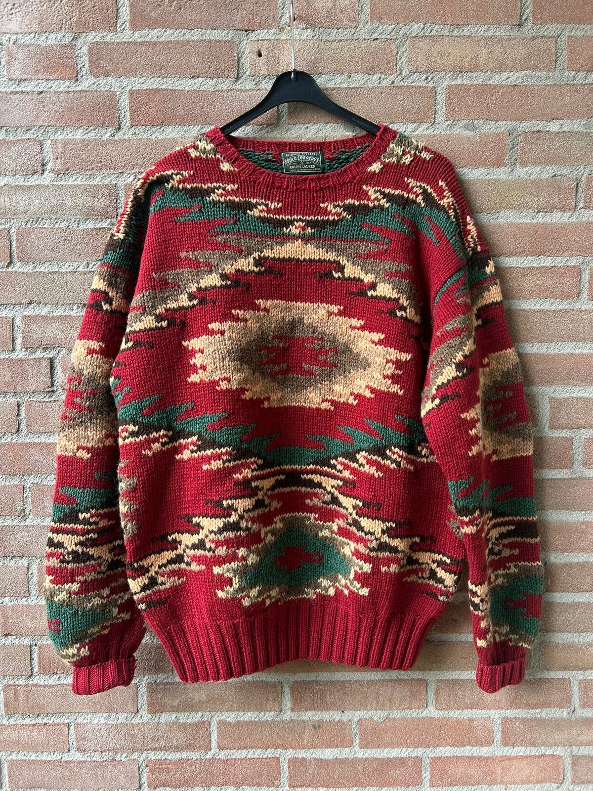 Ralph Lauren Country Trui Navajo 100% Wol Hand-Made RRL, Ophalen of Verzenden, Zo goed als nieuw, Maat 48/50 (M), Meerkleurig