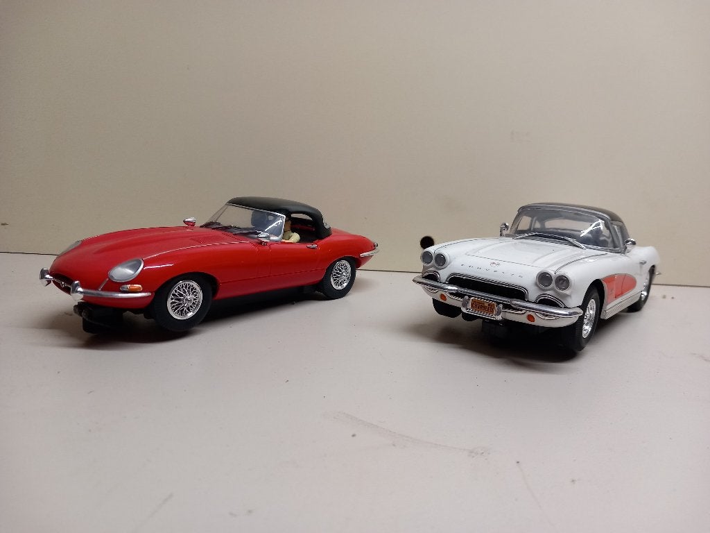 Carrera Jaguar en Corvette blacktop racers 1:24, Onderdelen, Carrera, Ophalen of Verzenden, Zo goed als nieuw