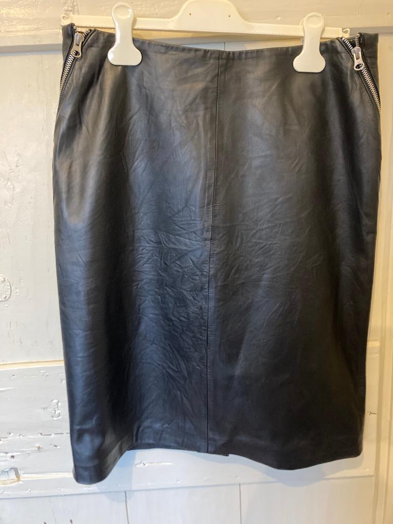 LaSalle-Amsterdam zwart leren rok 40, Kleding | Dames, Rokken, Maat 38/40 (M), Zwart, LaSalle-Amsterdan, Ophalen of Verzenden