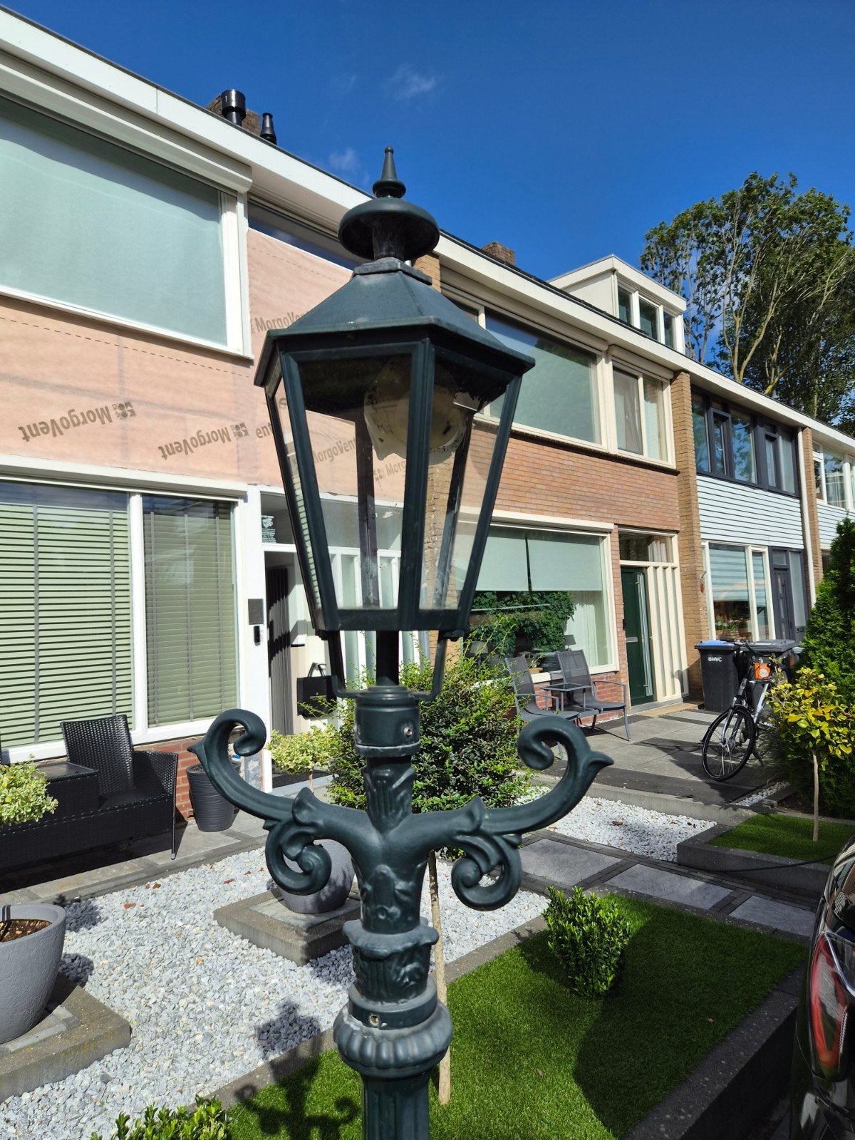 Antieke lantaarnpaal - gietijzeren straatverlichting, Ophalen