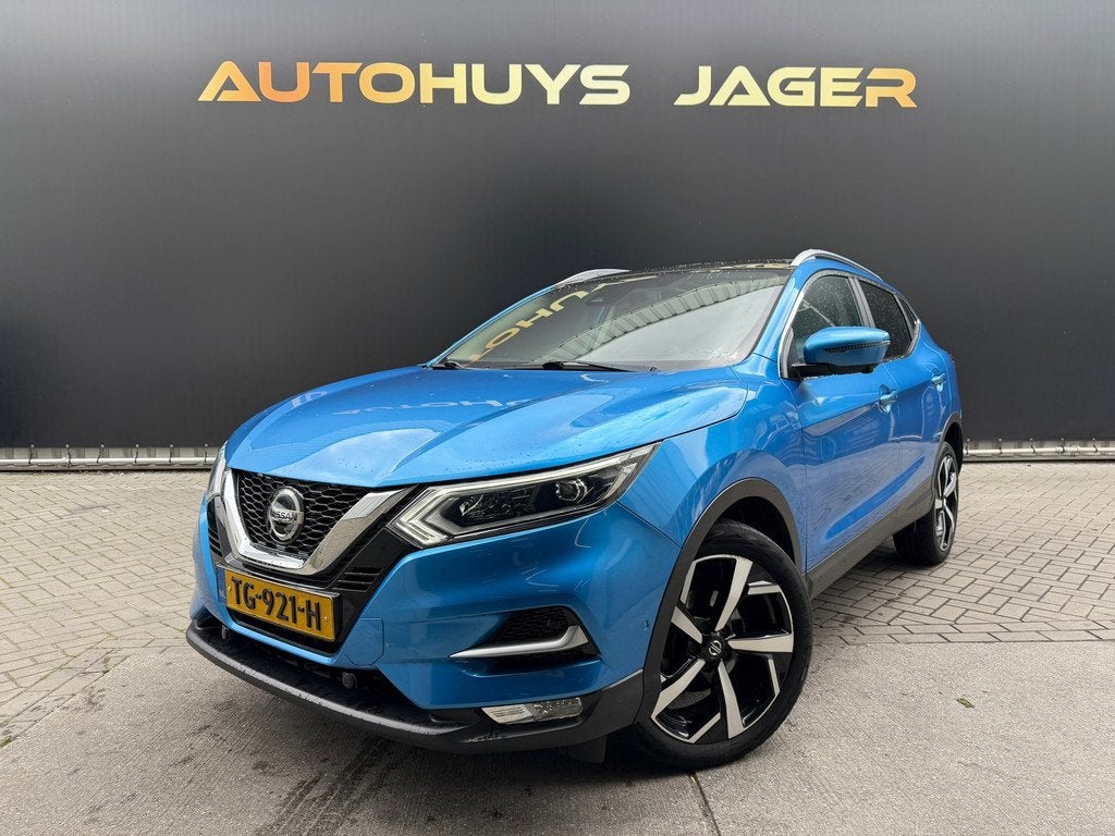 Nissan Qashqai 1.2 Tekna Pano Automaat 360 Navi Stoel.v Trek, Auto's, Nissan, Gebruikt, 4 cilinders, Blauw, Origineel Nederlands