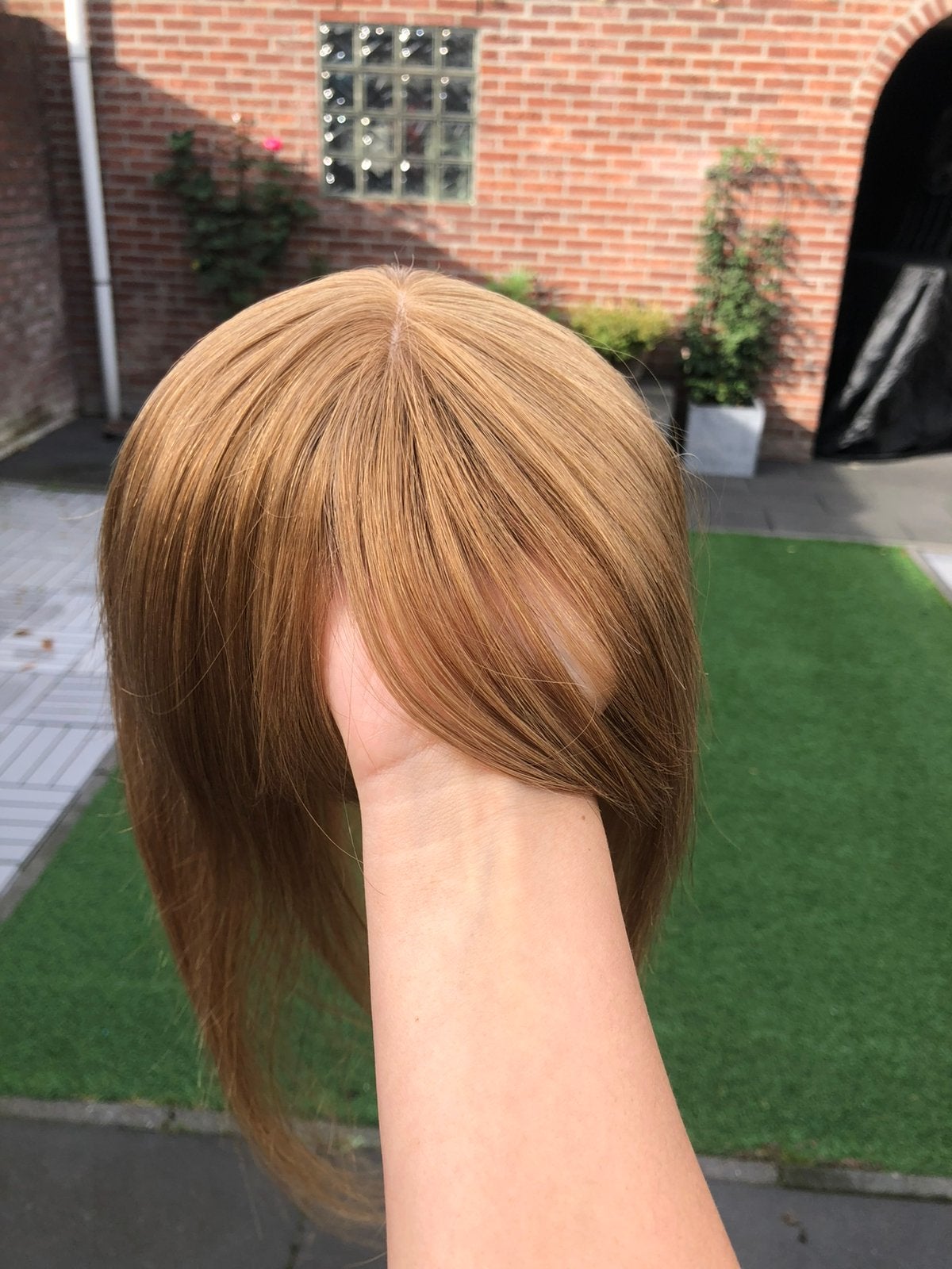 Topper rood bruin met pony 100 % human hair, Sieraden, Tassen en Uiterlijk, Uiterlijk | Haarverzorging, Pruik of Haarverlenging