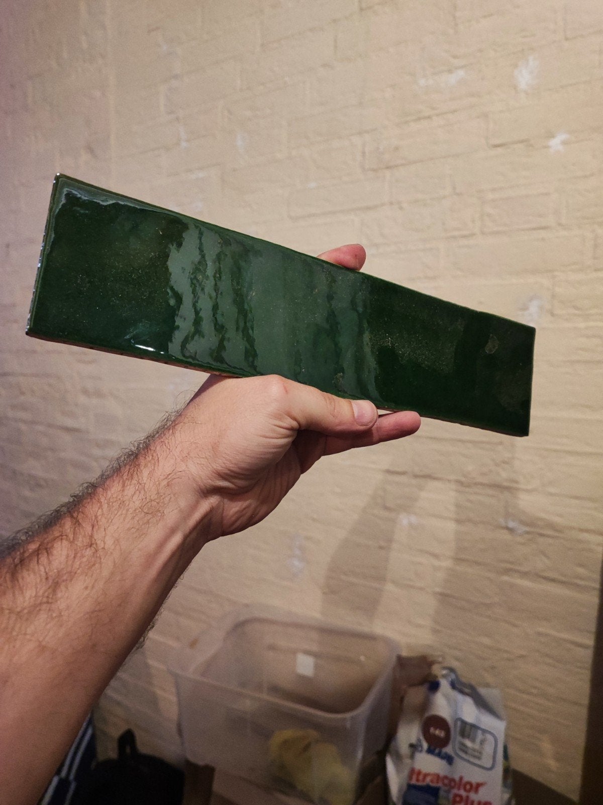 Mooie groene metro tegels., Nieuw, Minder dan 20 cm, Minder dan 5 m², Wandtegels