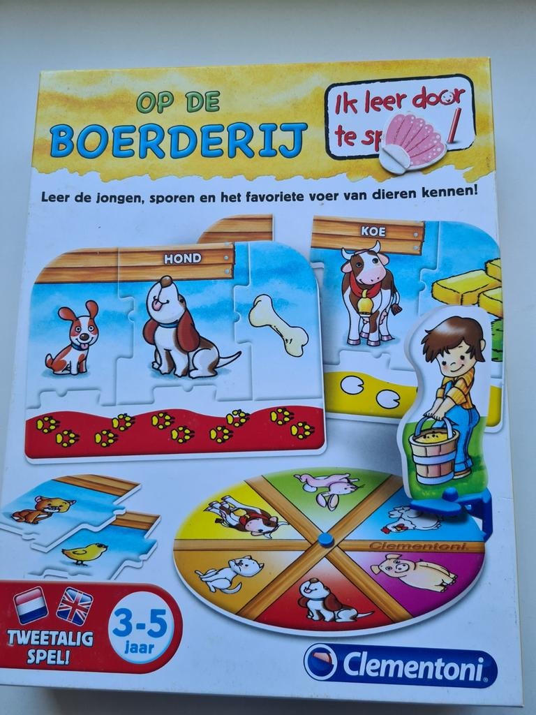 Clementoni Op de Boerderij educatieve puzzelset.3-5 jaar, Ophalen of Verzenden, Zo goed als nieuw, Ontdekken