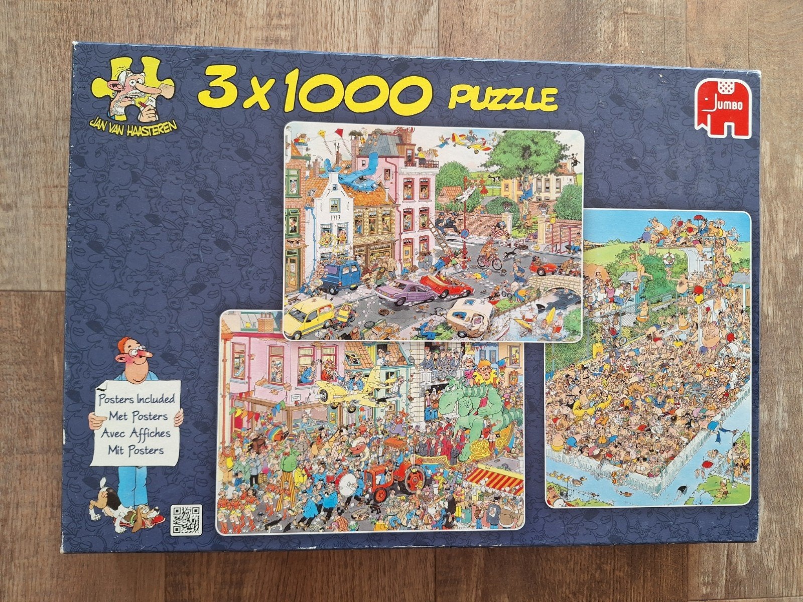 Jan van Haasteren 3x1000 Puzzel, Ophalen of Verzenden, 500 t/m 1500 stukjes, Zo goed als nieuw, Legpuzzel