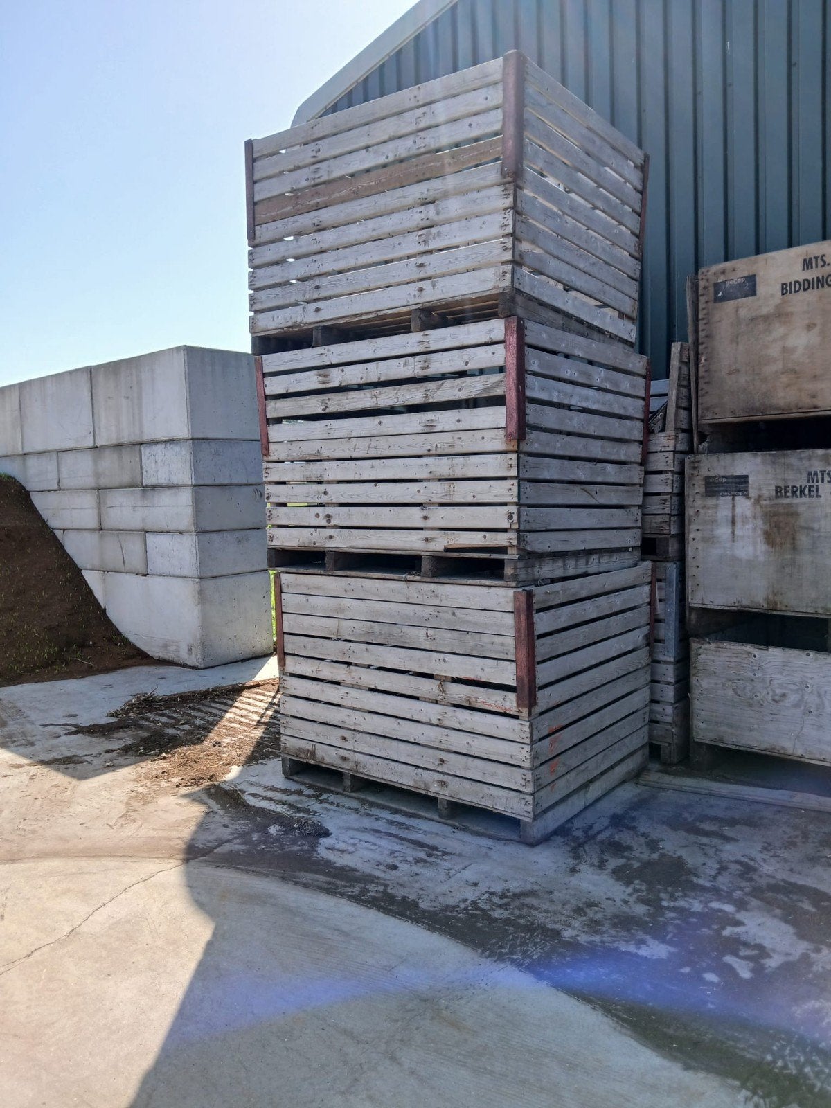 3x Gebruikte houten kuubkisten, Ophalen of Verzenden, Hout