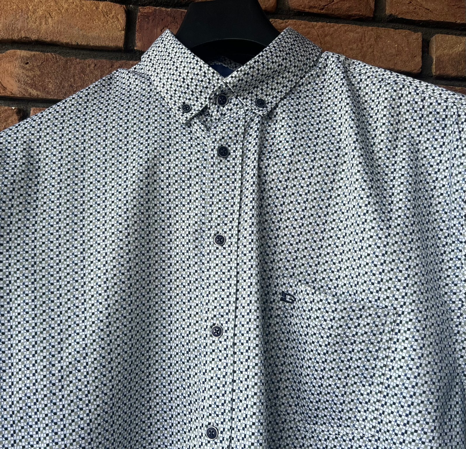 Giordano regular fit  Heren overhemd wit/d.bl/gr XL  NIEUW, Ophalen, Nieuw, Wit, Halswijdte 43/44 (XL)