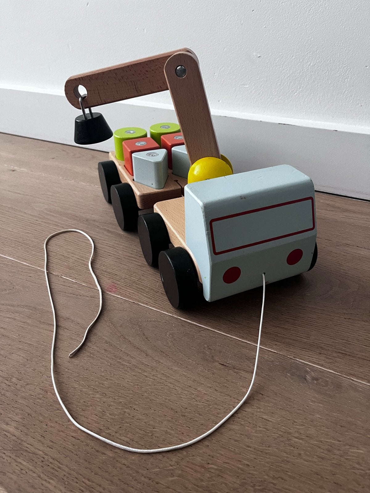 IKEA Mula houten hijskraan met blokken, Ophalen of Verzenden, Gebruikt