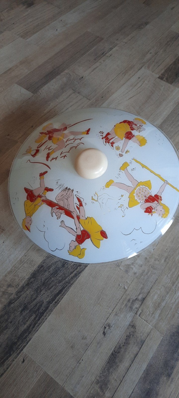 Vintage Plafondlamp met Kinderen Motief, Ophalen
