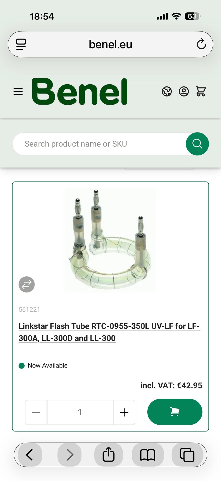 Linkstar Flitsbuis RTC-0955-350L UV-LF voor LF-300A/LL-300D/, Ophalen of Verzenden, Nieuw