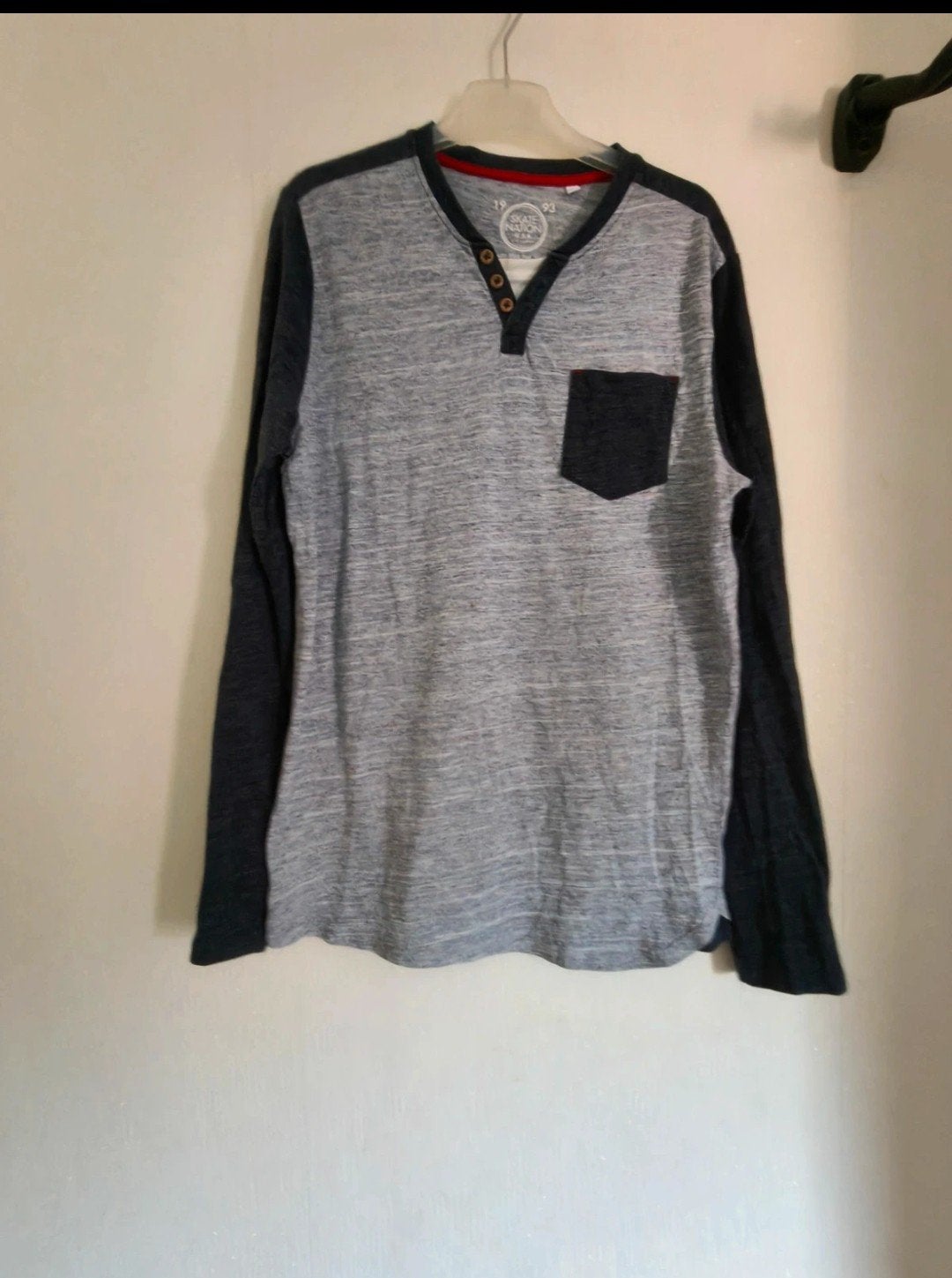 Stoere Skate Nation Henley Longsleeve / Shirt met lange mouw, Ophalen of Verzenden, Zo goed als nieuw, Jongen, Shirt of Longsleeve