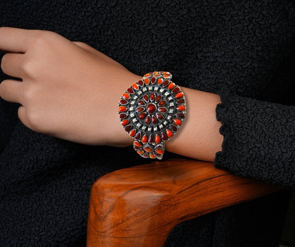 Prachtige Navajo stijl GROTE cluster email armband!, Sieraden, Tassen en Uiterlijk, Overige materialen, Overige kleuren, Verzenden