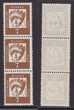 2358 - West Duitsland michel 348 y R postfris 3 rolzegels wa, Verzenden, BRD, Postfris
