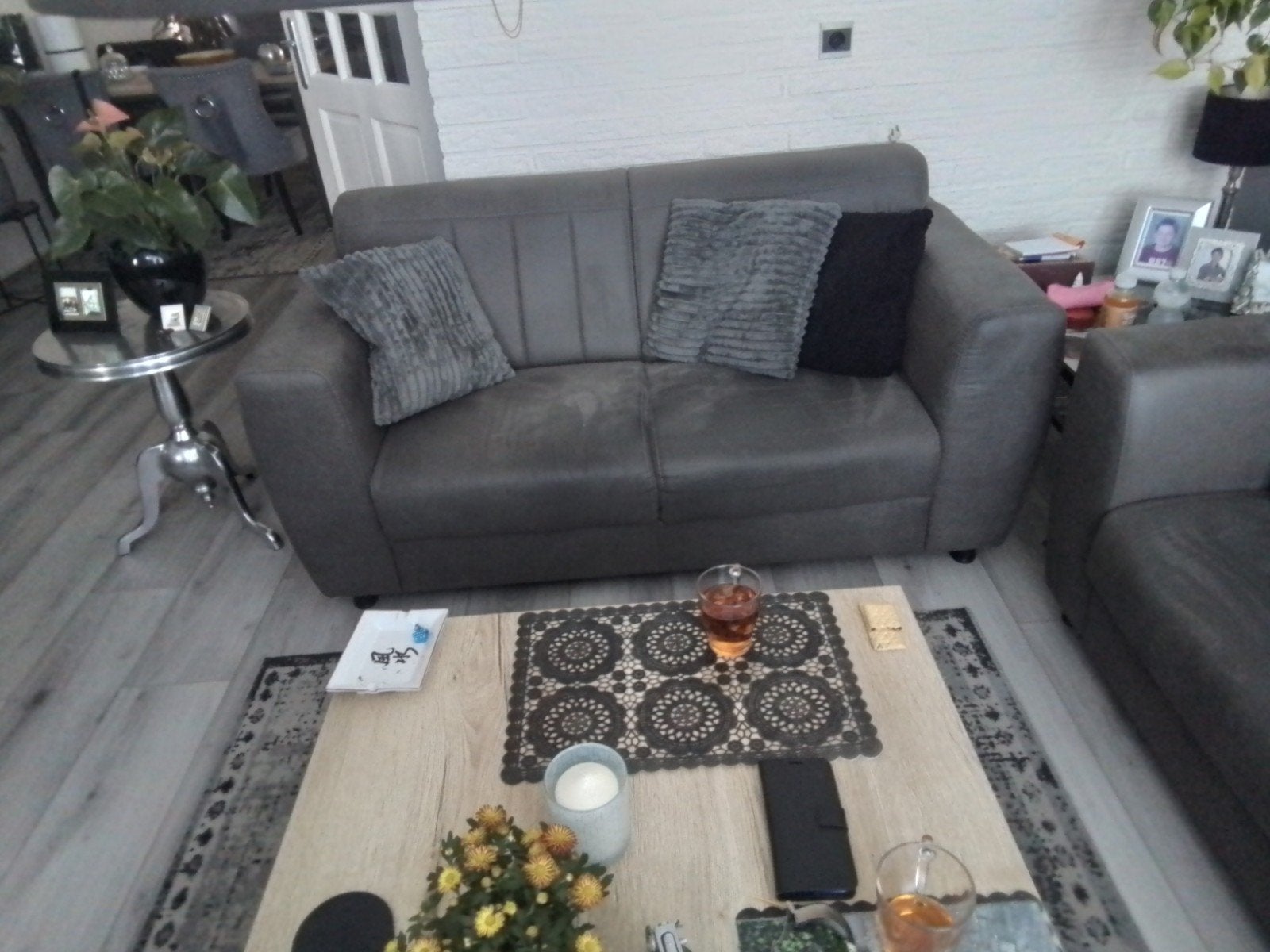 Bankstel 2-zits (1.60m) en 3-zits (1.90m) gratis af te halen, Huis en Inrichting, Banken | Bankstellen, Ophalen, Gebruikt, 150 tot 200 cm