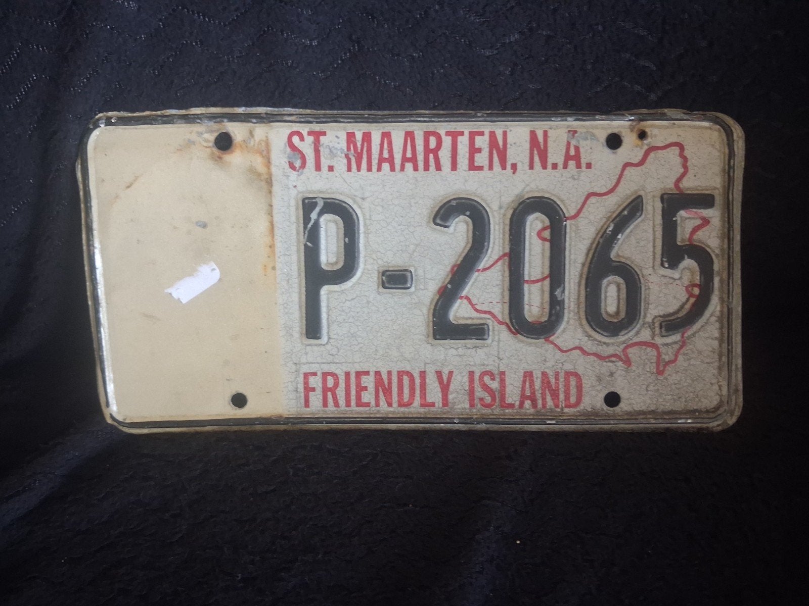 nummerplaat St.Maarten  vintage, Ophalen of Verzenden, Gebruikt