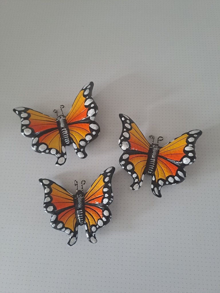 keramiek vlinders, Ophalen, Zo goed als nieuw, Handgemaakt, Steen/keramiek