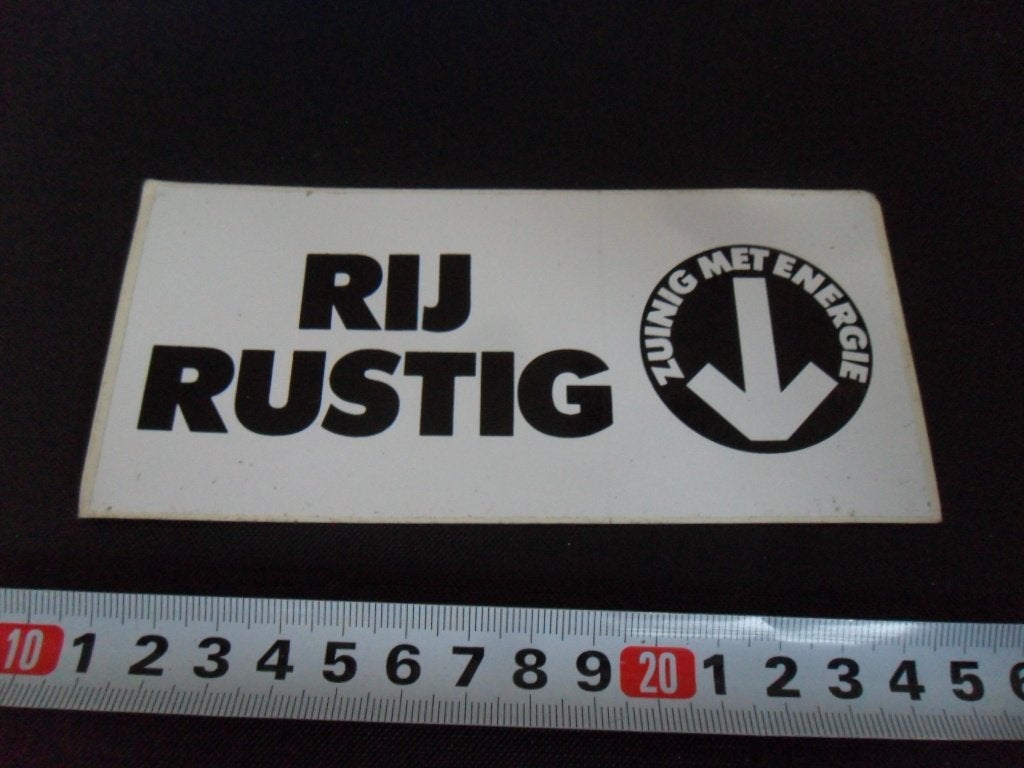 sticker rij rustig - zuinig met energie, Verzamelen, Ophalen of Verzenden, Zo goed als nieuw