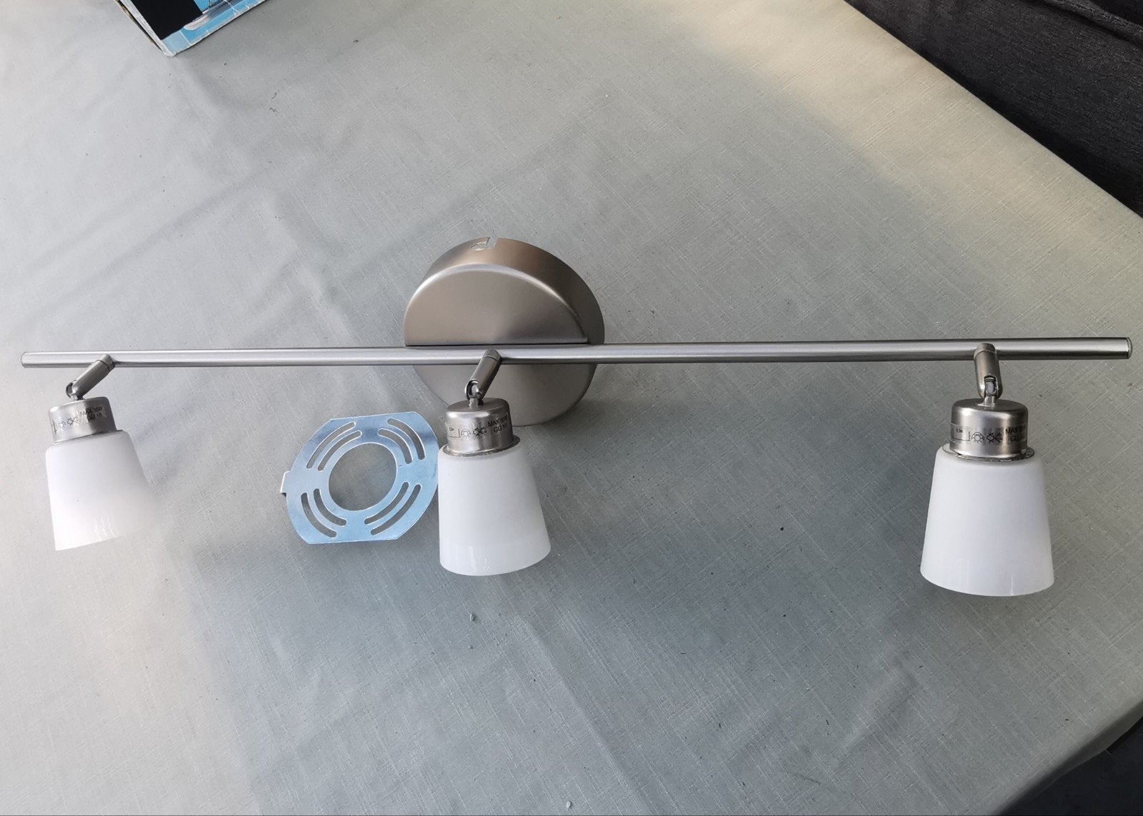IKEA Basisk Plafondspot met 3 GU10 spots, Ophalen, Zilver, Gebruikt, Modern