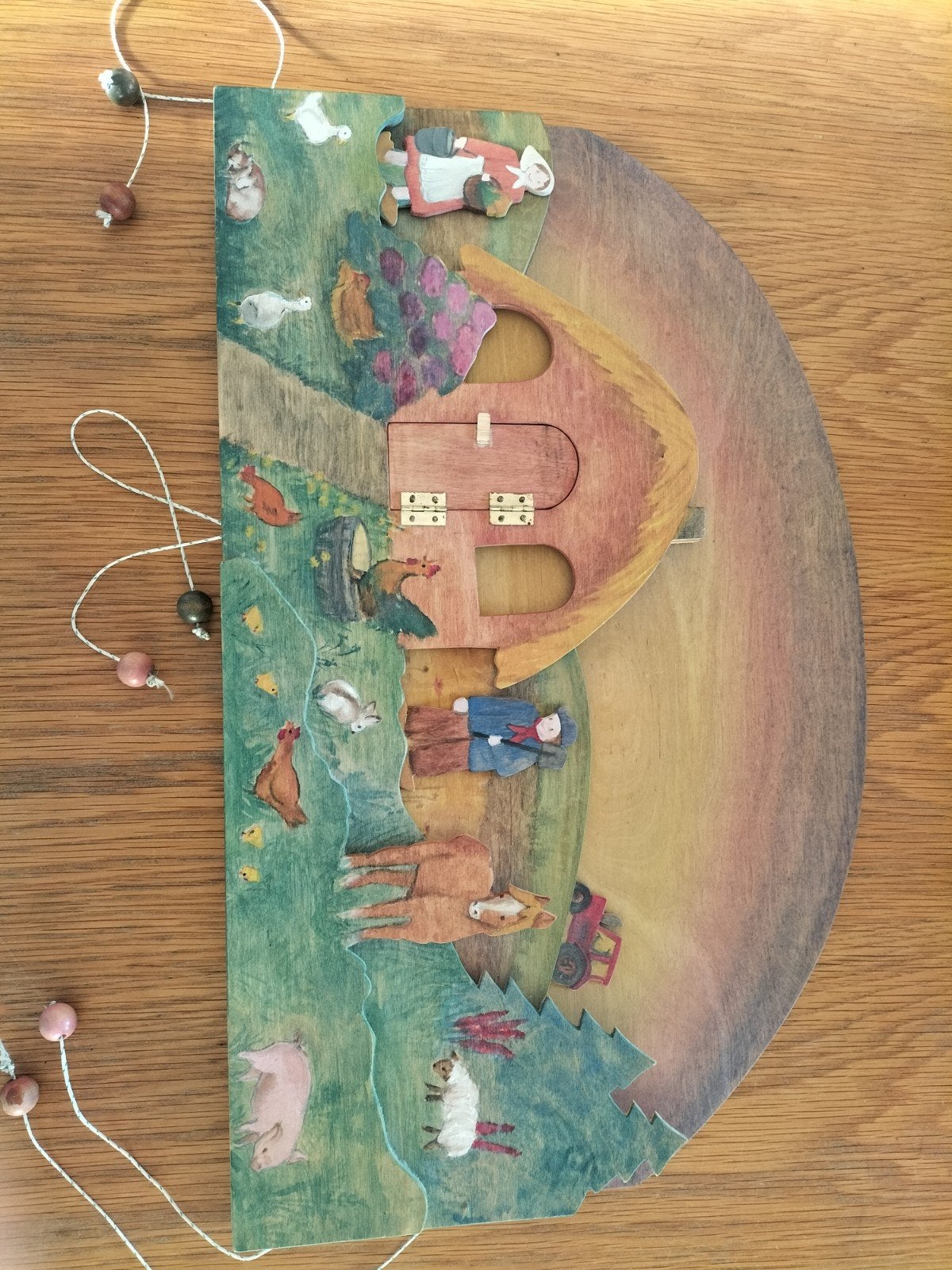 Houten Boerderij Wanddecoratie - Handgeschilderd, Ophalen of Verzenden, Zo goed als nieuw