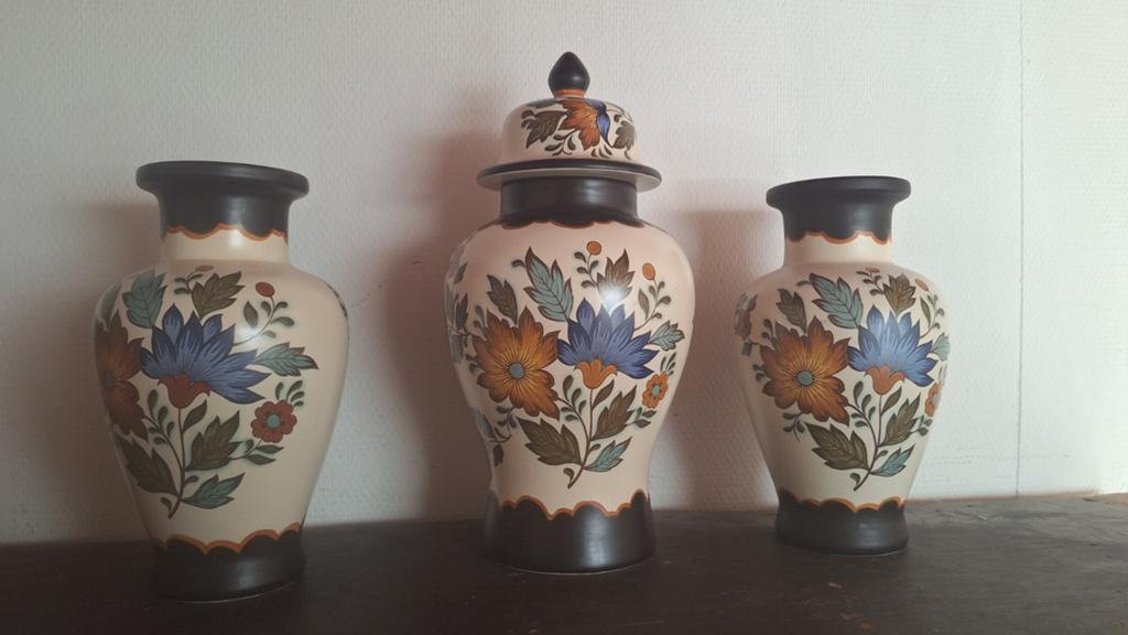 Flora Gouda Plateel Kaststel - Jaren '50 Handwerk, Ophalen