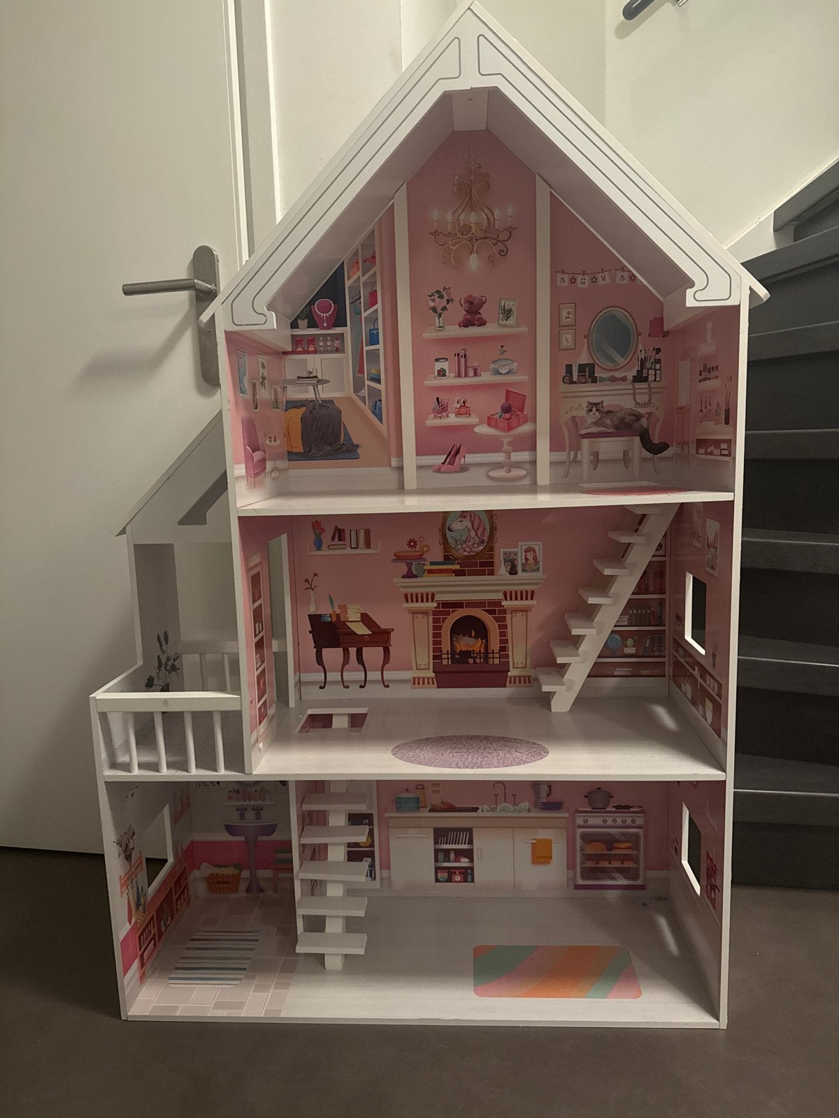 Poppenhuis van Bandits and Angels met Accessoires en Poppen, Ophalen, Zo goed als nieuw, Poppenhuis