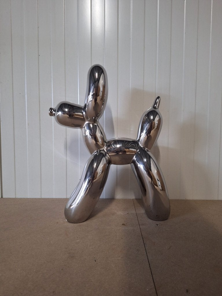 Ballonhond Beeld 50 cm Zilver – Keramiek Decoratie, Ophalen of Verzenden, Nieuw, Dier