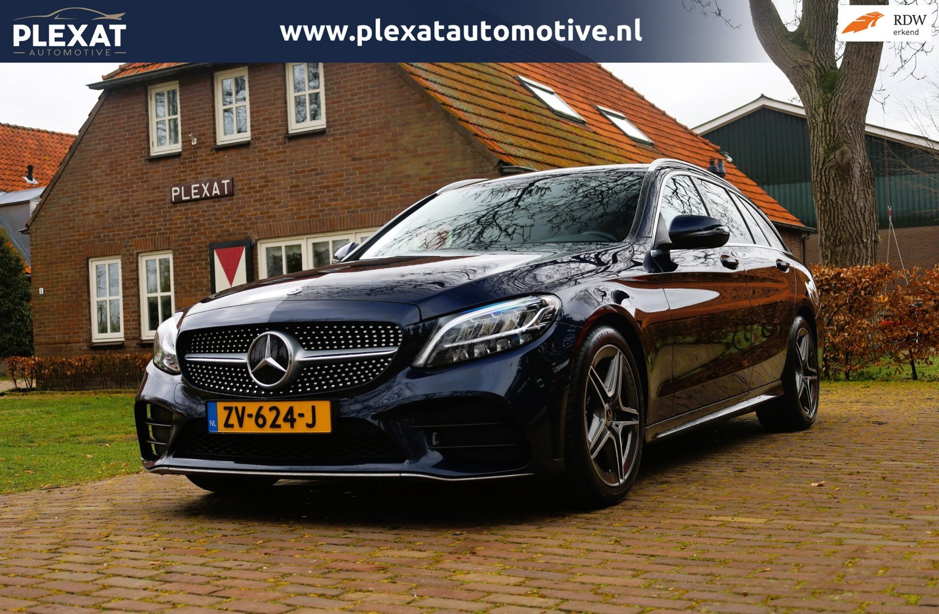 Mercedes-Benz C-klasse Estate 200 Business Solution AMG Aut., Auto's, Mercedes-Benz, 4 cilinders, Blauw, 1465 kg, Origineel Nederlands