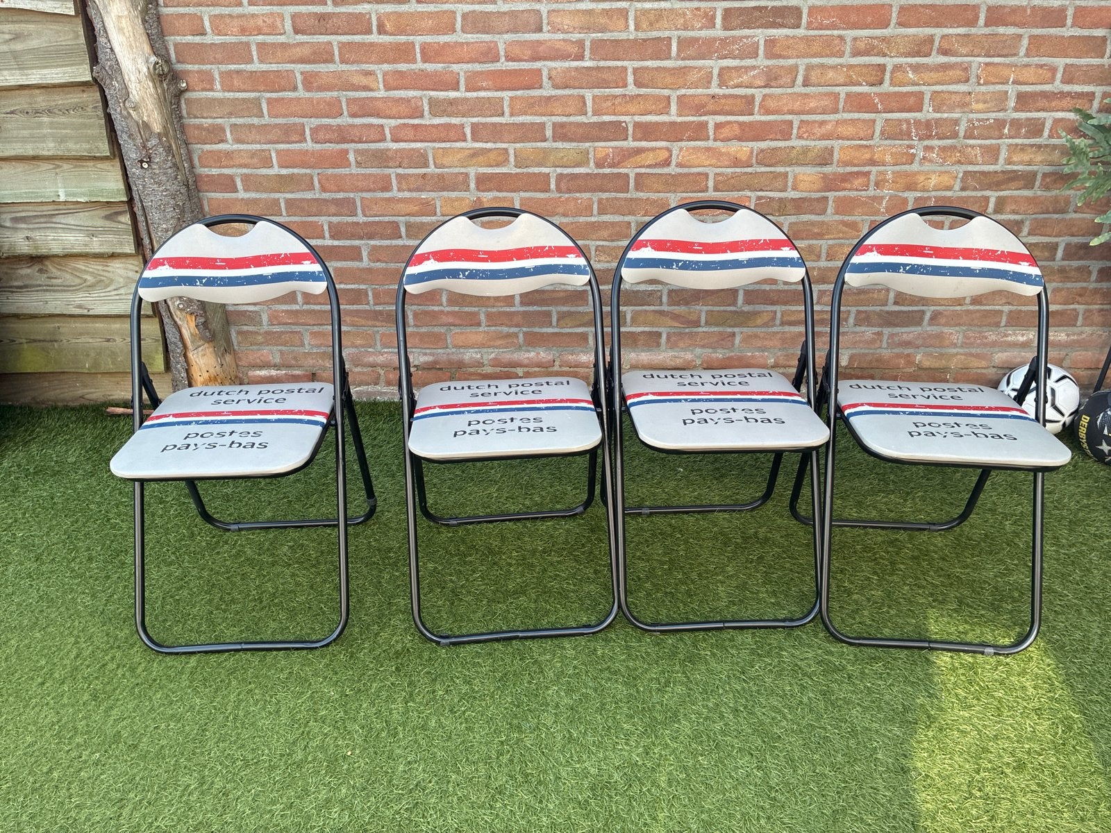 4x Vintage Dutch Postal Service Klapstoelen, Huis en Inrichting, Ophalen, Gebruikt, Overige kleuren, Vier