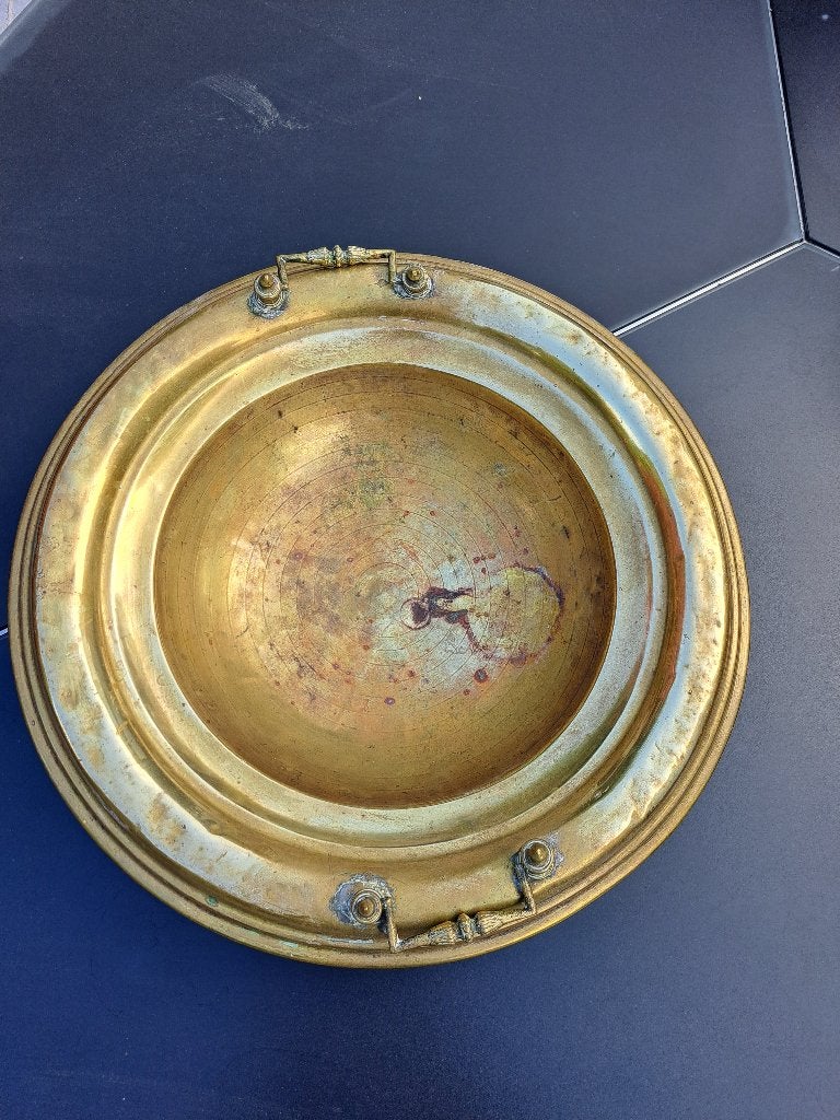 Antiek koperen of messing brasero, Ophalen of Verzenden, Koper