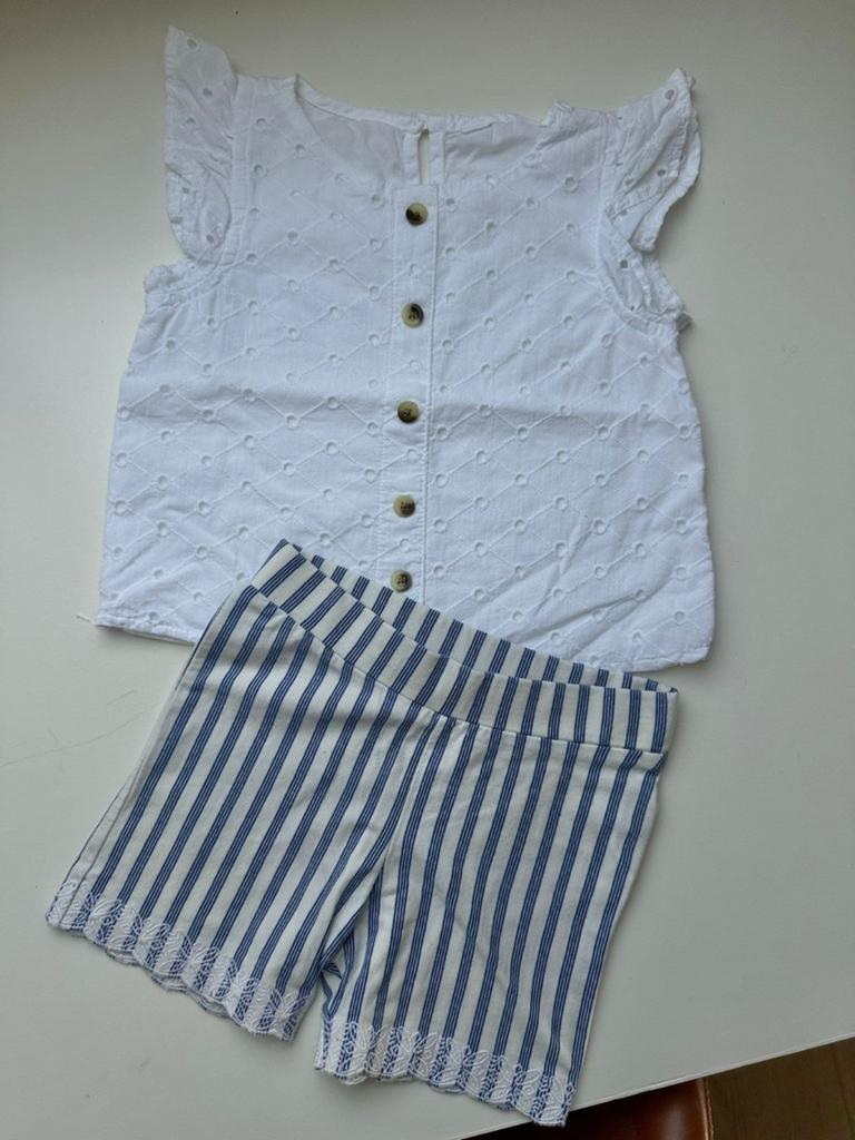 Setje Noppies NIEUW korte broek wit bloesje maat 92, Meisje, Ophalen of Verzenden, Zo goed als nieuw, Setje