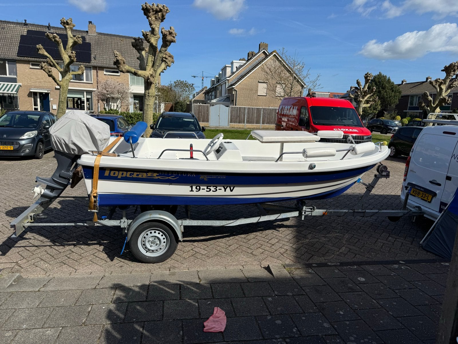 Topcraft 430 Futura met Yamaha 25pk buitenboordmotor, Watersport en Boten, Benzine, Gebruikt, Kussenset, Ophalen of Verzenden