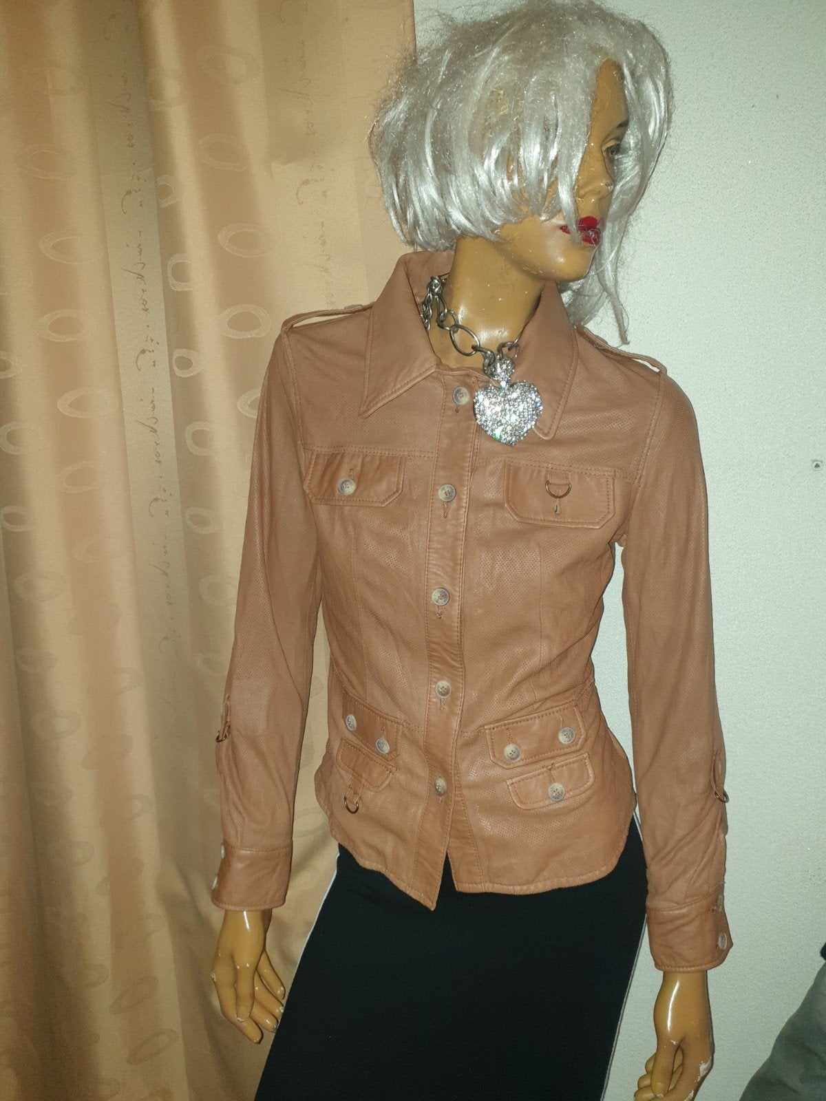 Stijlvol arma geperforeerd leren jasje - Maat 38 zgan, Kleding | Dames, Maat 38/40 (M), Bruin, Arma, Ophalen of Verzenden