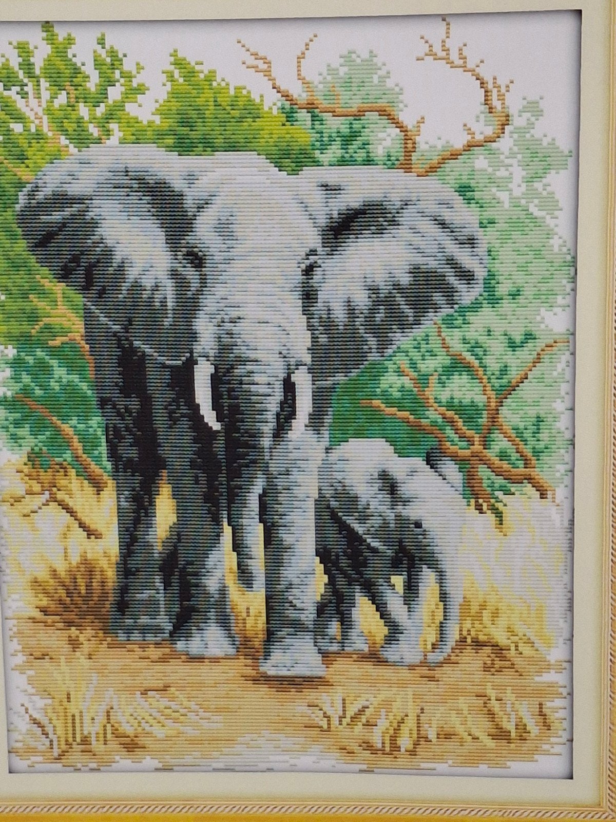 Borduurpakket Olifant Moeder en Kind - D548, Verzenden, Nieuw, Handborduren, Borduurpakket
