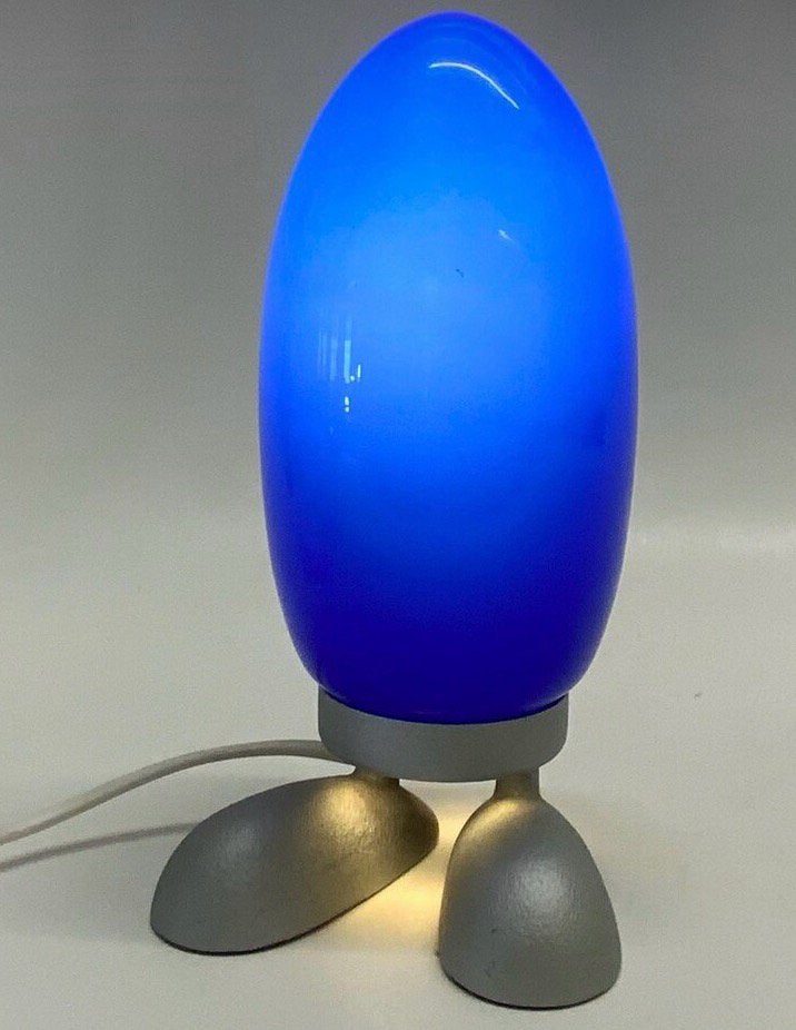 Vintagr IKEA Dino Egg Lamp  – Tatsuo Konno – Kobaltblauw, Ophalen of Verzenden, Zo goed als nieuw, Glas