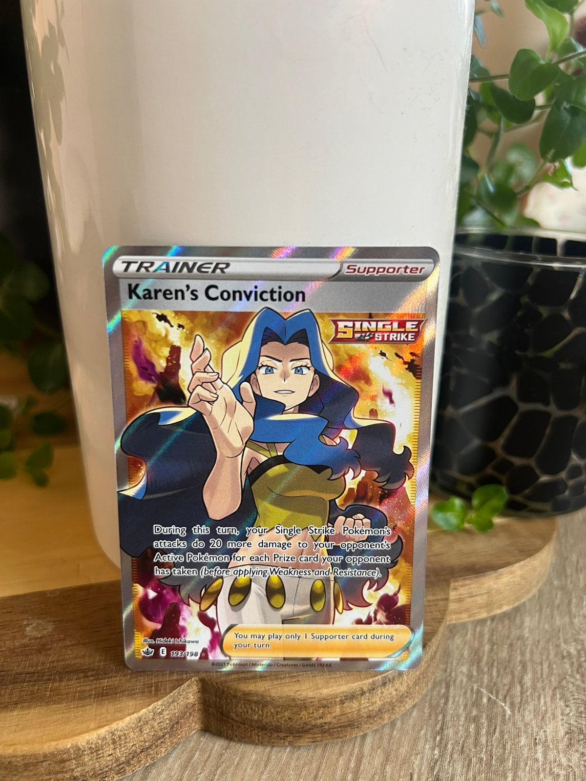 Karen’s conviction 193/198 Pokemon Chilling Reign, Ophalen of Verzenden, Nieuw, Losse kaart, Foil