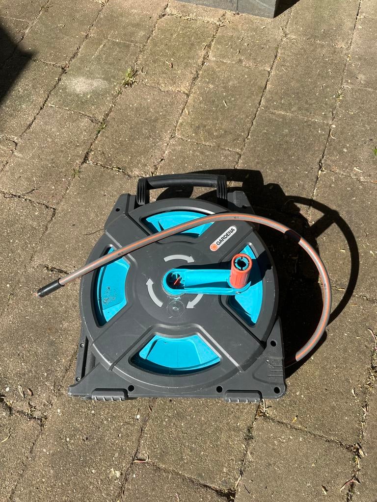 Gardena waterhaspel 15 meter, Ophalen of Verzenden, Gebruikt, Tuinslanghaspel