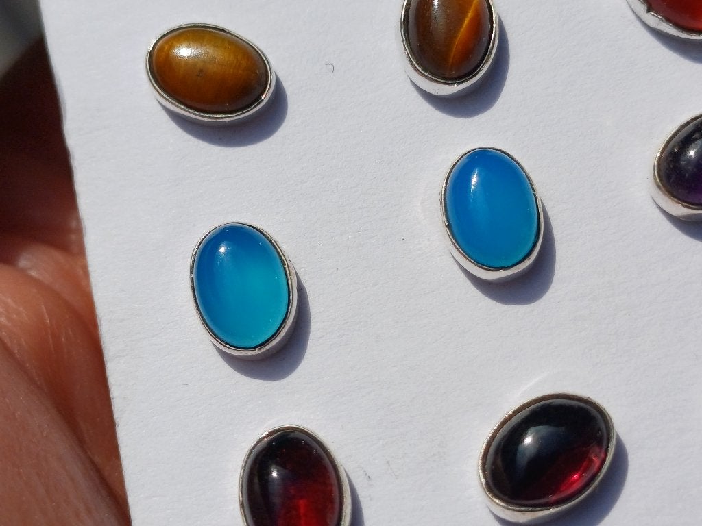 Vanoli 935 zilveren oorbellen / oorknopjes met chalcedoon, Sieraden, Tassen en Uiterlijk, Oorbellen, Daiva1973@hotmail.com, Vanoli