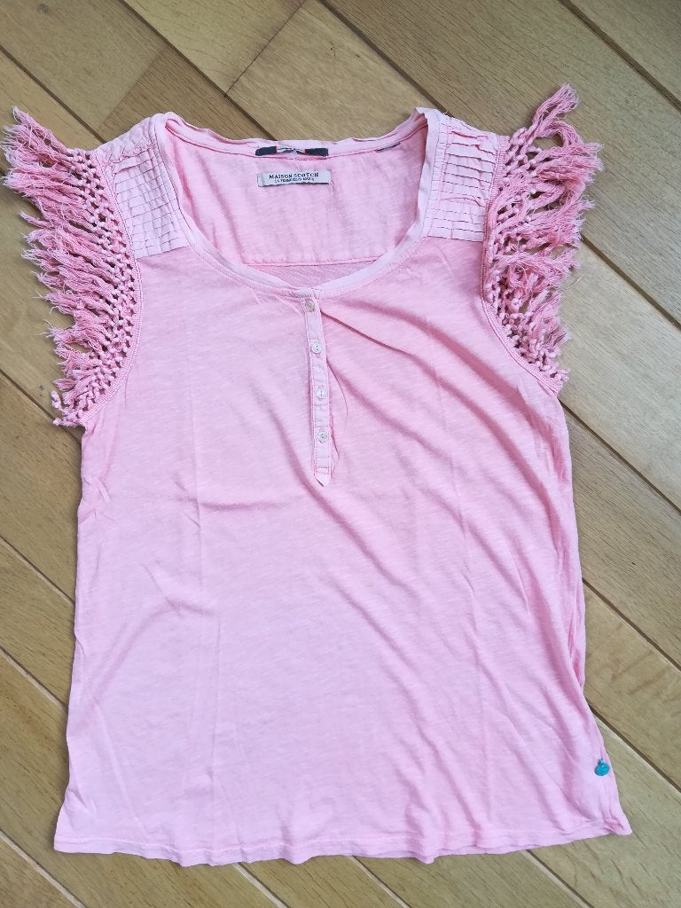 MAISON SCOTCH t- shirt roze maat M - nieuw -, Maat 38/40 (M), Nieuw, Korte mouw, Roze