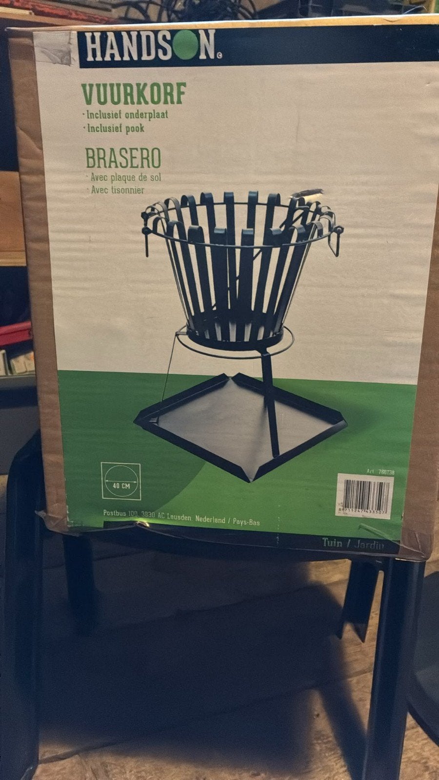 Nieuwe Hands On Vuurkorf Braser met onderplaat en pook, Tuin en Terras, Vuurkorven, Ophalen, Nieuw, Vuurkorf