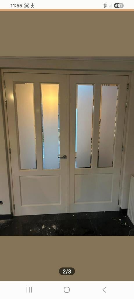 Mooie set ensuite deuren met geëtst glas., Ophalen