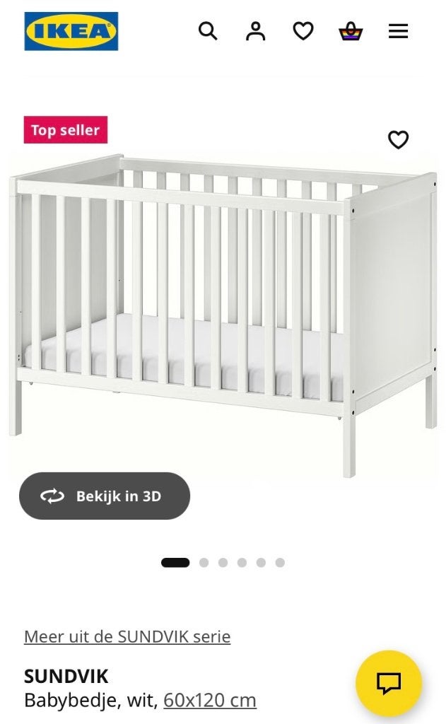 Sundvik Ledikant + Matras, Ophalen, Gebruikt, Ledikant
