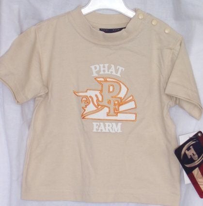 Beige t-shirt Phat Farm maat 68/74 *NIEUW* (2369), Kinderen en Baby's, Babykleding | Maat 68, Nieuw, Ophalen of Verzenden, Phat Farm