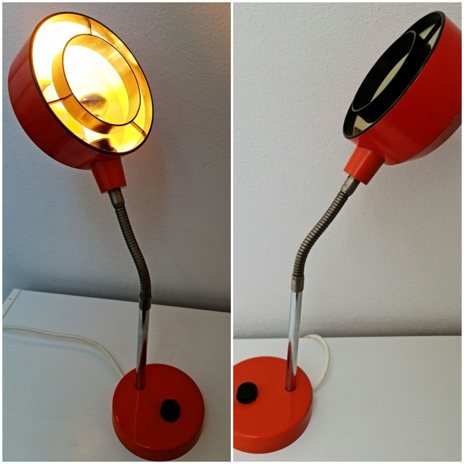 Tafellamp bureaulamp retro cobra ontwerp Jakobsson oranje, Oranje, Ophalen, Bureaulamp, Design