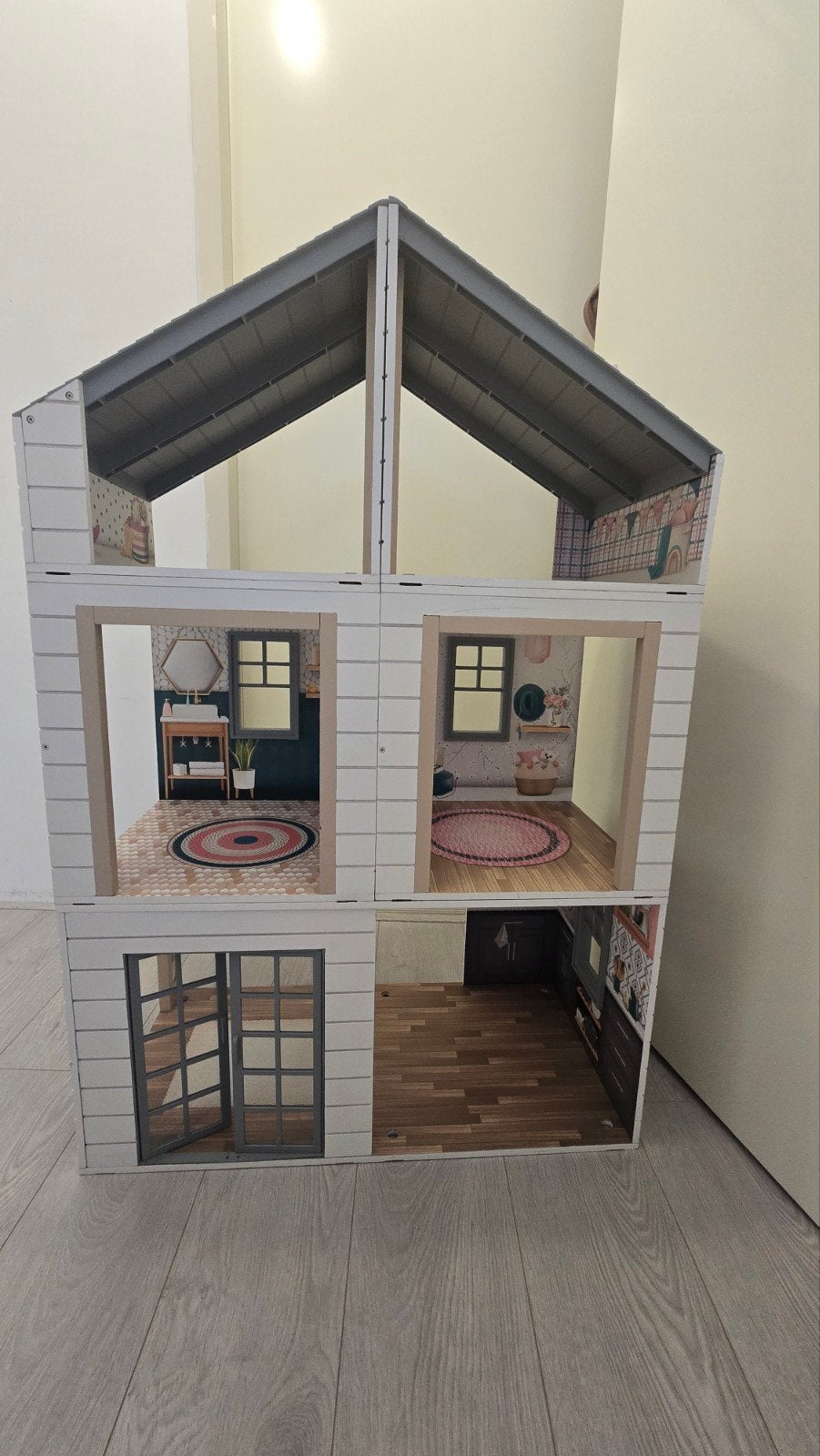 Groot Speelhuis / Poppenhuis - 100cm hoog, 70cm breed, Ophalen, Hout