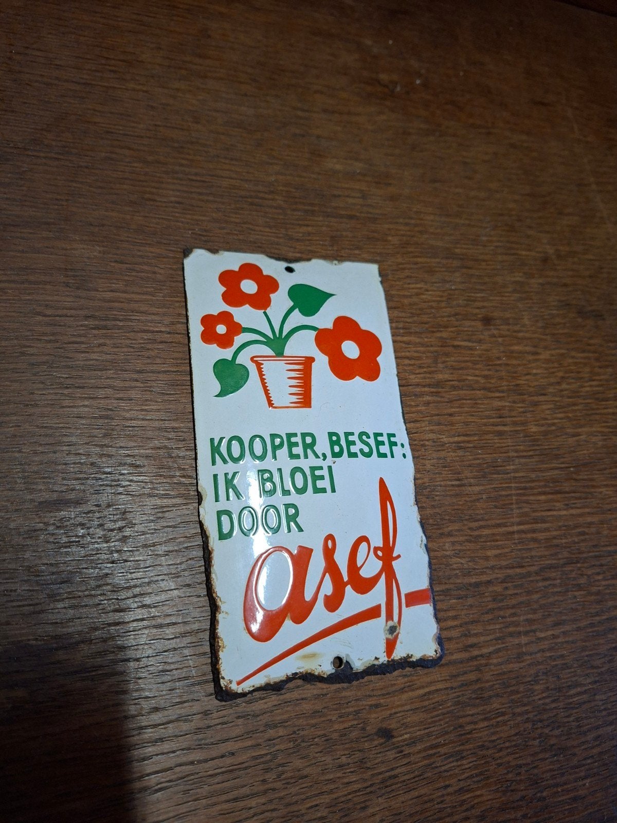 emaille reclamebordje., Verzamelen, Ophalen of Verzenden, Gebruikt, Reclamebord