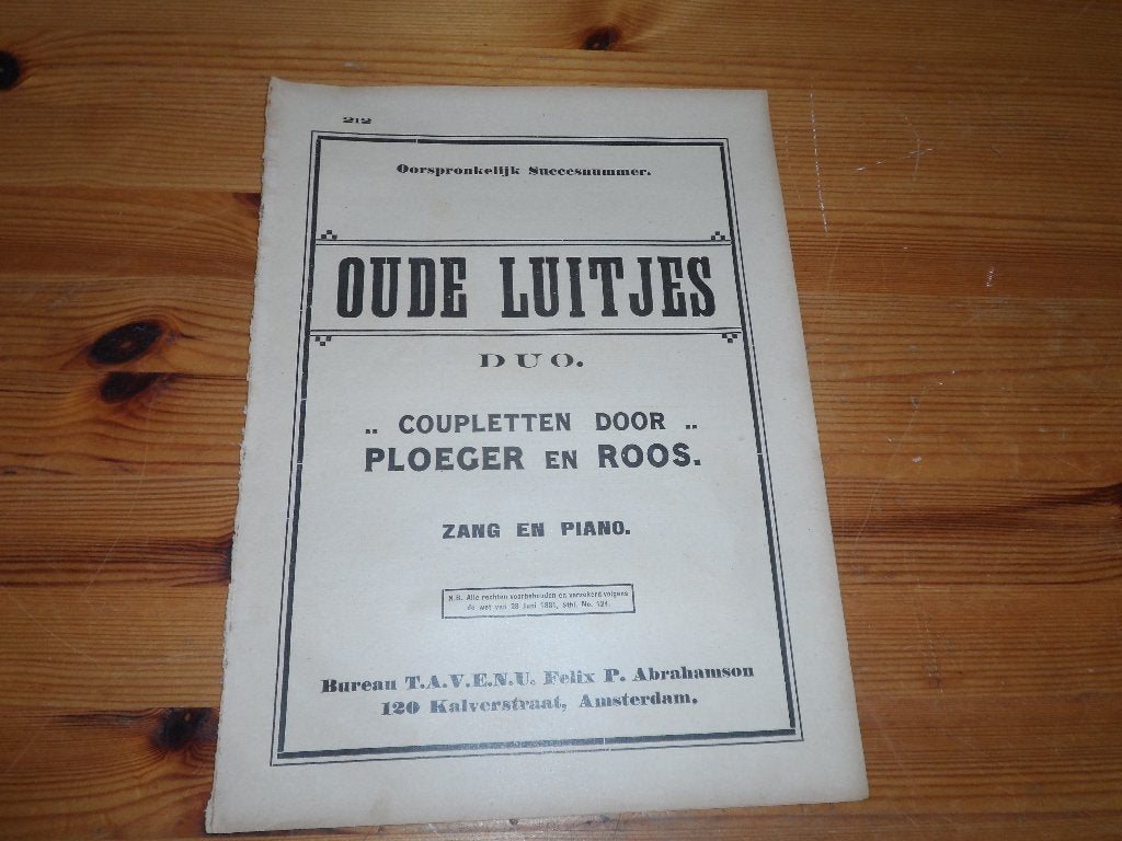 Oude luitjes - duo ploeger en roos, Zang, Gebruikt, Ophalen of Verzenden, Artiest of Componist